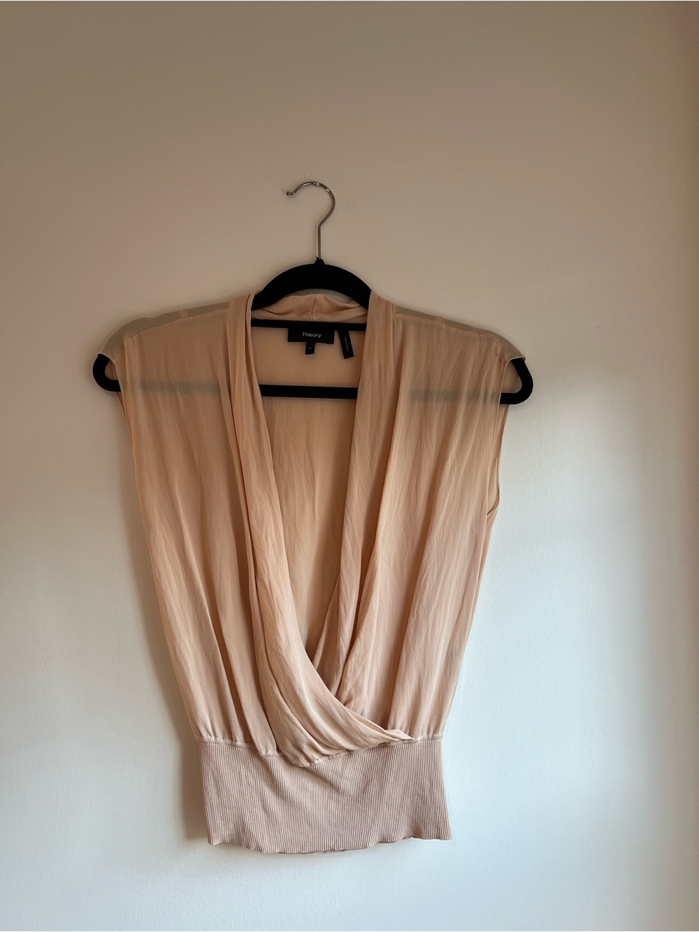Theory 100% silk Sleeveless Draped Blouse
